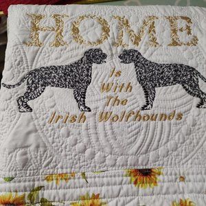 COPY - Irish Wolfhound Embroidered Heirloom Quilt